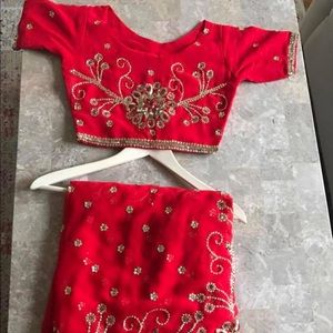 Indian red sari dress